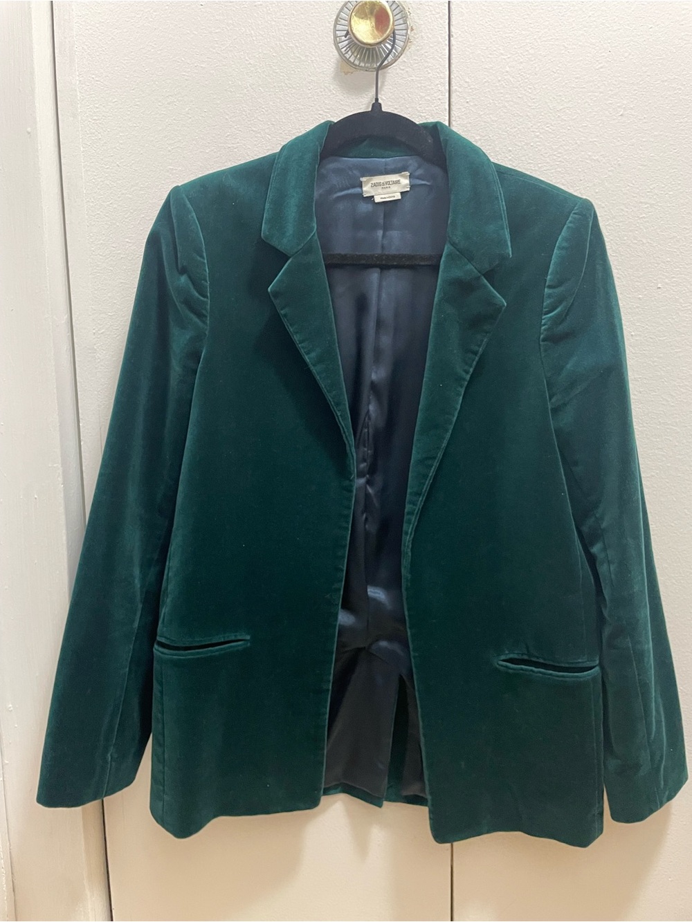 Zadig & Voltaire Green Velvet Women's Blazer Jacket, L